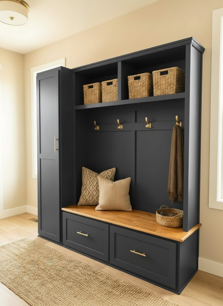 The Quinn Mudroom Locker — Charcoal Grey